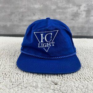 Vintage IC Light Snapback Trucker Rope Hat OSFA Beer Embroidered Cap